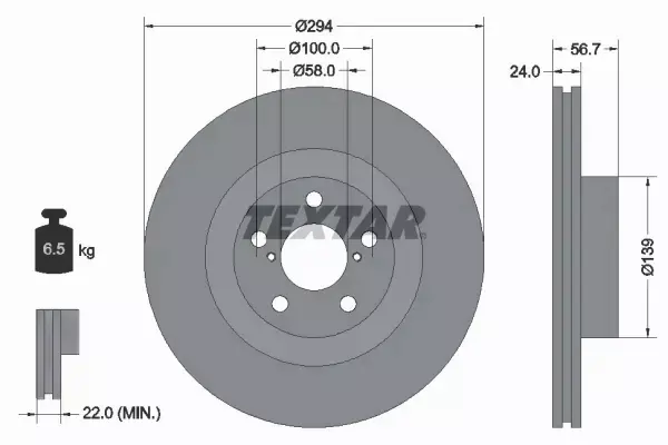 TEXTAR TARCZE+KLOCKI PRZÓD SUBARU FORESTER IMPREZA LEGACY OUTBACK 294MM 