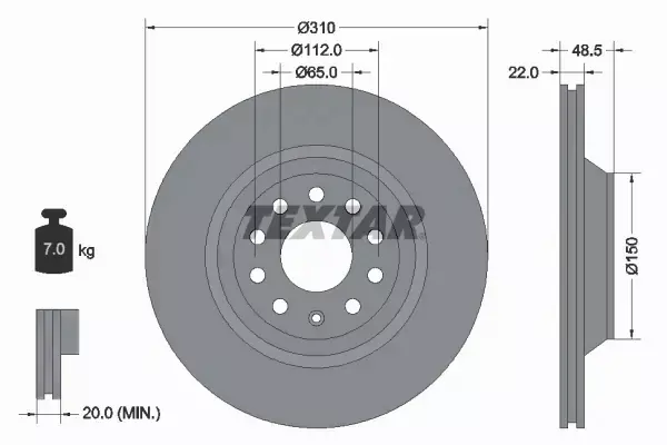 TEXTAR TARCZE+KLOCKI P+T AUDI A3 8V S3 340MM 