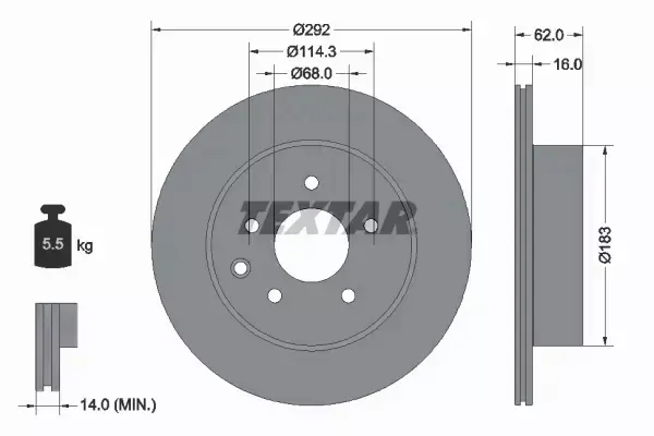 TEXTAR TARCZE+KLOCKI TYŁ NISSAN 350Z 292MM 