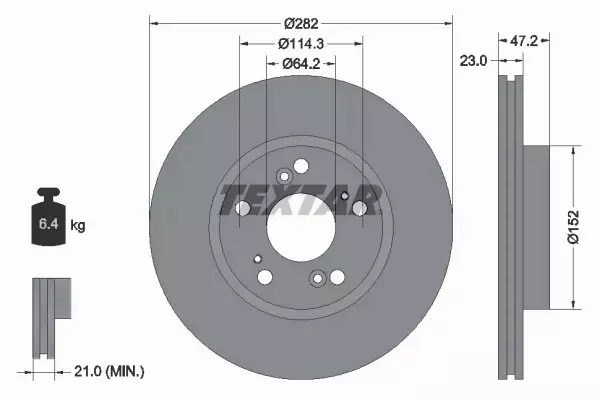 TEXTAR TARCZE+KLOCKI PRZÓD HONDA FR-V STREAM 282MM 