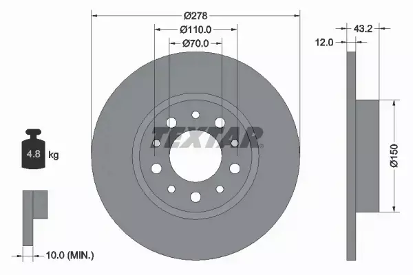 TEXTAR TARCZE + KLOCKI TYŁ ALFA ROMEO 159 BRERA 