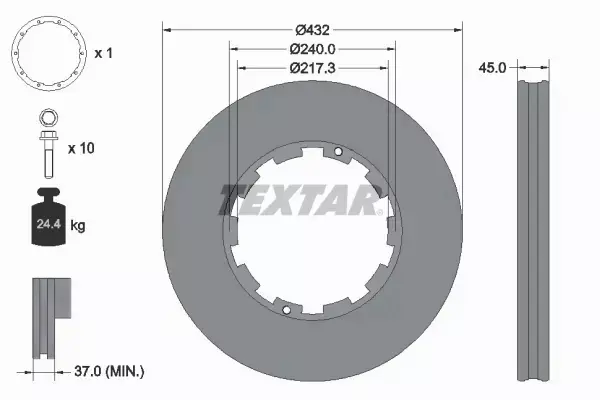 TEXTAR TARCZA HAMULCOWA 93145600 