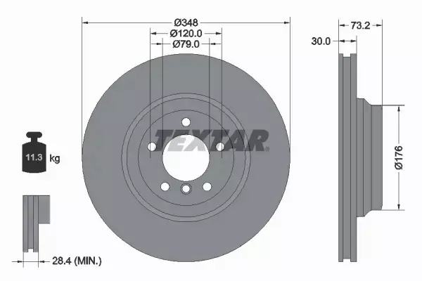 TEXTAR TARCZE+KLOCKI PRZÓD BMW X1 E84 348MM 