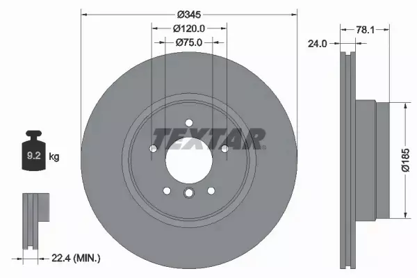 TEXTAR TARCZE+KLOCKI P+T BMW X5 E70 X6 E71 365MM 