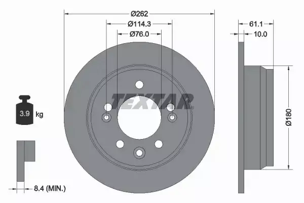 TEXTAR TARCZE + KLOCKI TYŁ KIA CEED HYUNDAI I30 