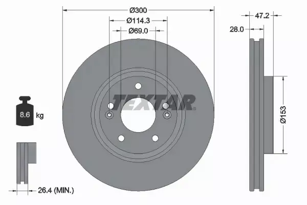 TEXTAR TARCZE+KLOCKI PRZÓD HYUNDAI I40 IX35 KIA OPTIMA SOUL SPORTAGE 300MM 