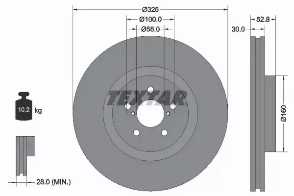 TEXTAR TARCZE HAMULCOWE PRZÓD 92167900 