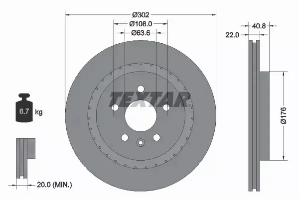 TEXTAR TARCZE+KLOCKI T VOLVO S60 S80 V60 V70 XC70 