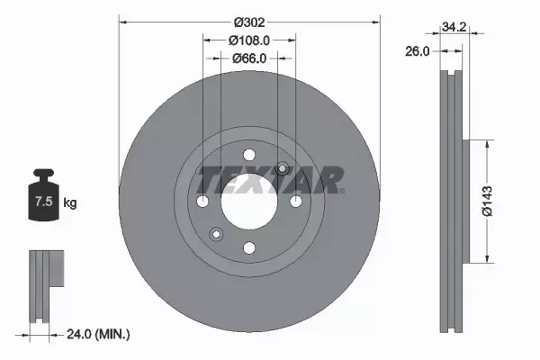 TEXTAR TARCZE+KLOCKI PRZÓD CITROEN C4 II DS4 DS5 