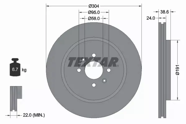 TEXTAR TARCZA HAMULCOWA 92170203 