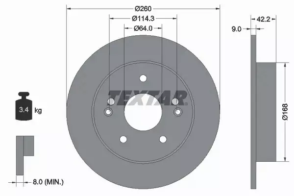 TEXTAR TARCZA HAMULCOWA 92172003 