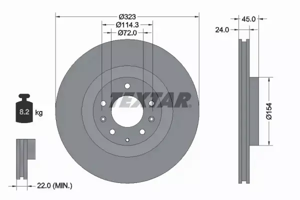 TEXTAR TARCZE+KLOCKI PRZÓD MAZDA RX-8 323MM 