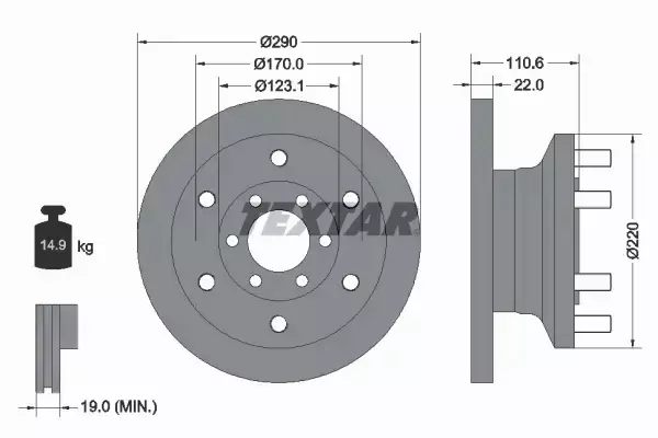 TEXTAR TARCZE HAMULCOWE PRZÓD 93175400 