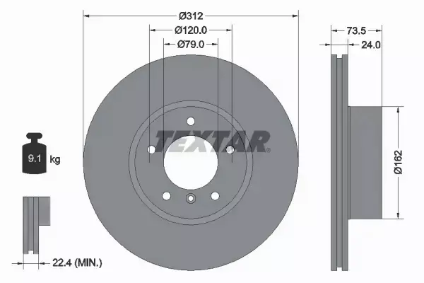 TEXTAR TARCZE+KLOCKI PRZÓD+TYŁ BMW X1 E84 312MM 