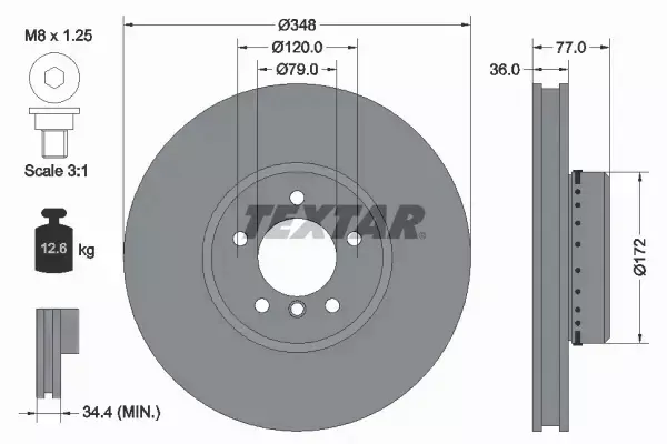 TEXTAR TARCZE+KLOCKI PRZÓD+TYŁ BMW 5 E60 E61 6 E63 E64 348+345MM 