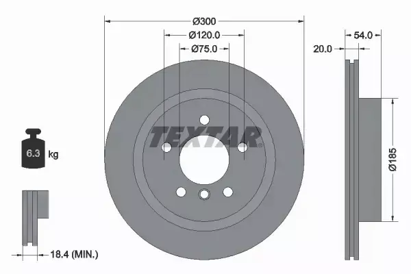 TEXTAR TARCZA HAMULCOWA 92196605 