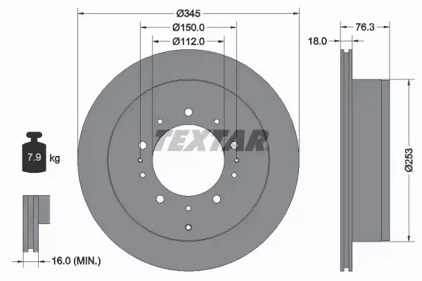 TEXTAR TARCZA HAMULCOWA 92198503 