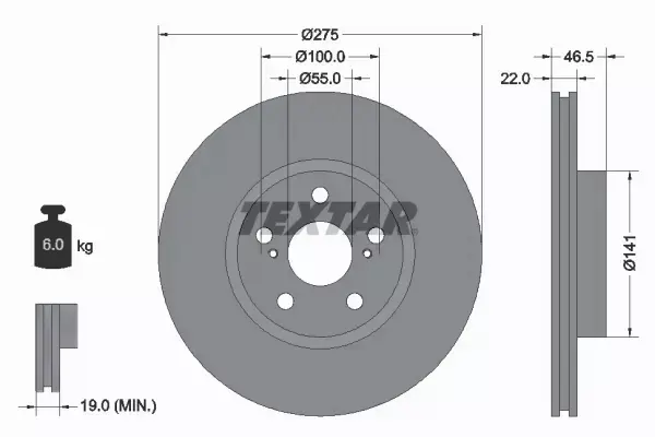 TEXTAR TARCZA HAMULCOWA 92199300 