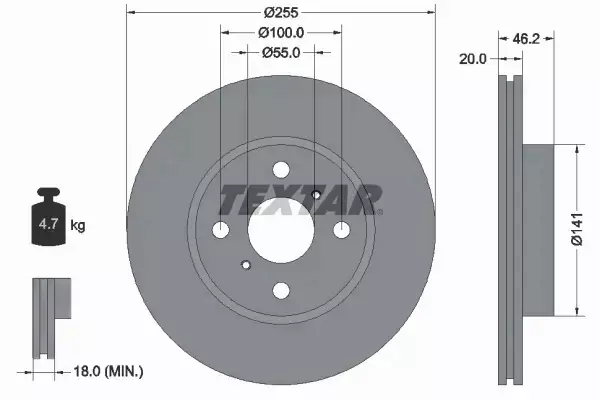 TEXTAR TARCZA HAMULCOWA 92199900 