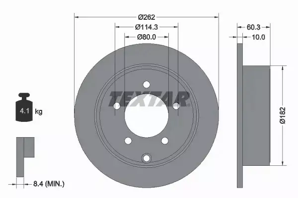 TEXTAR TARCZA HAMULCOWA 92202903 