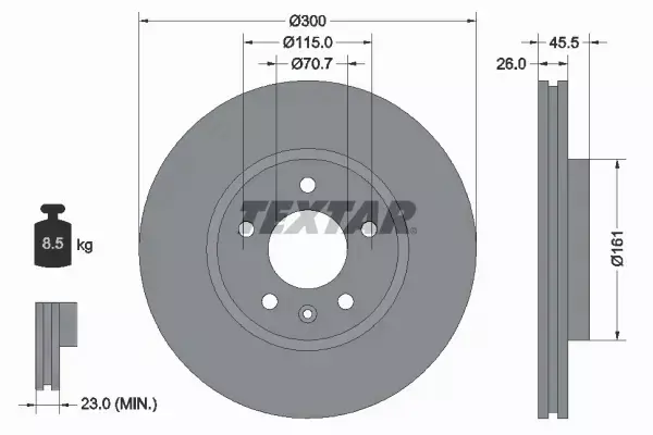 TEXTAR TARCZE+KLOCKI PRZÓD CHEVROLET CRUZE 300MM 