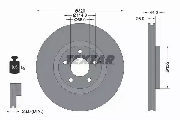 TEXTAR TARCZE+KLOCKI P+T RENAULT KOLEOS I 320MM 