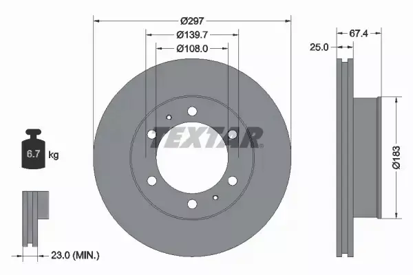 TEXTAR TARCZE HAMULCOWE PRZÓD 92222600 