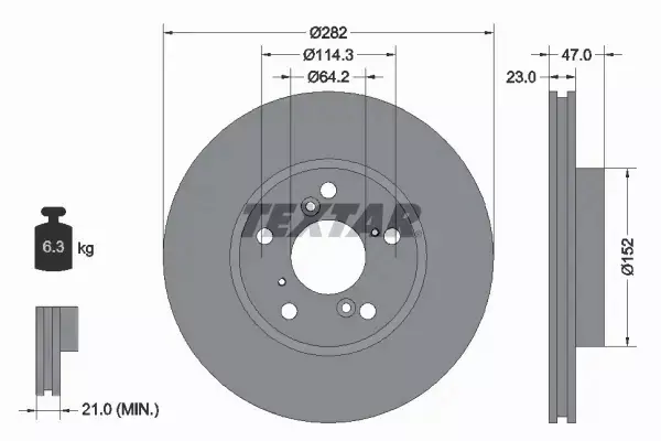 TEXTAR TARCZE HAMULCOWE PRZÓD 92227503 