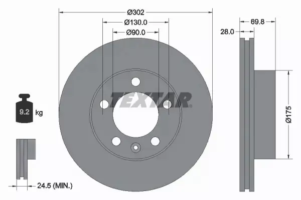 TEXTAR TARCZE+KLOCKI PRZÓD NISSAN NV400 302MM 