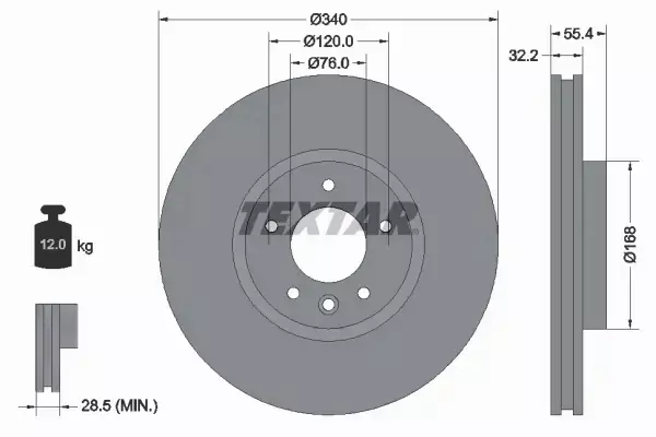 TEXTAR TARCZA HAMULCOWA 92230305 