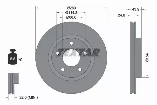 TEXTAR TARCZE+KLOCKI PRZÓD NISSAN JUKE PULSAR 