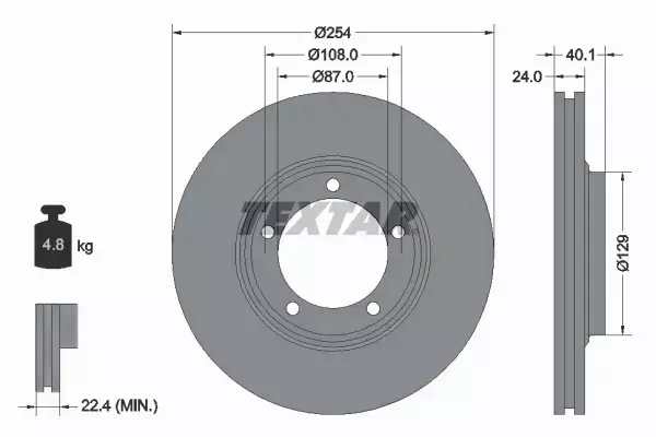 TEXTAR TARCZE HAMULCOWE PRZÓD 92234500 