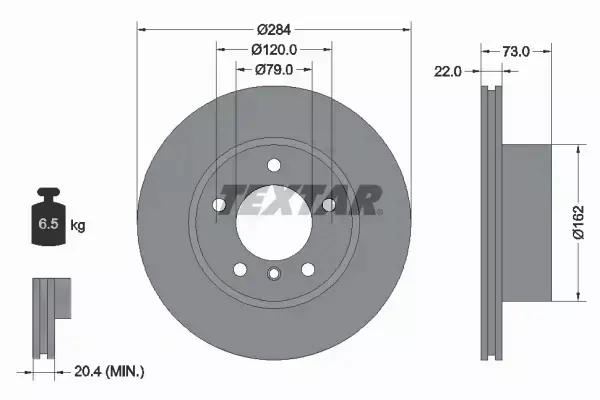 TEXTAR TARCZE+KLOCKI PRZÓD BMW 1 E81 E87 284MM 