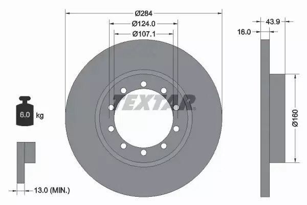 TEXTAR TARCZE HAMULCOWE TYŁ 93242500 