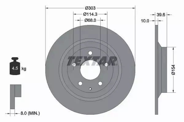 TEXTAR TARCZE+KLOCKI TYŁ MAZDA CX-5 KE KF 303MM 