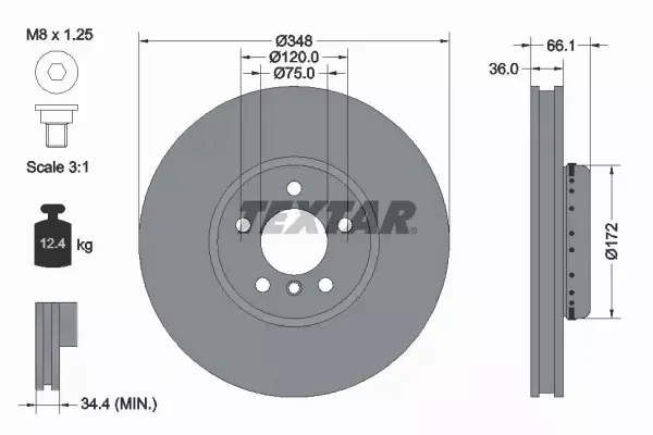 TEXTAR TARCZE+KLOCKI PRZÓD+TYŁ BMW 5 F10 F11 6 F12 F13 F06 348+345MM 