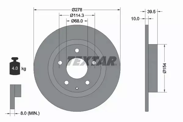 TEXTAR TARCZE+KLOCKI TYŁ MAZDA 6 GJ 278MM 