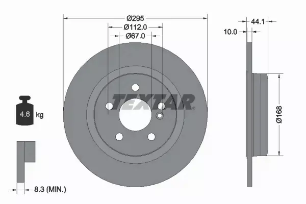 TEXTAR TARCZE+KLOCKI TYŁ MERCEDES B W246 295MM 