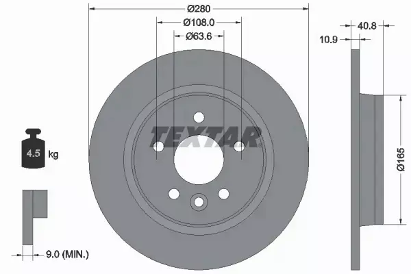 TEXTAR TARCZE + KLOCKI PRZÓD + TYŁ VOLVO V50 C30 