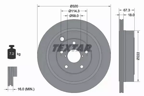 TEXTAR TARCZA HAMULCOWA 92255903 