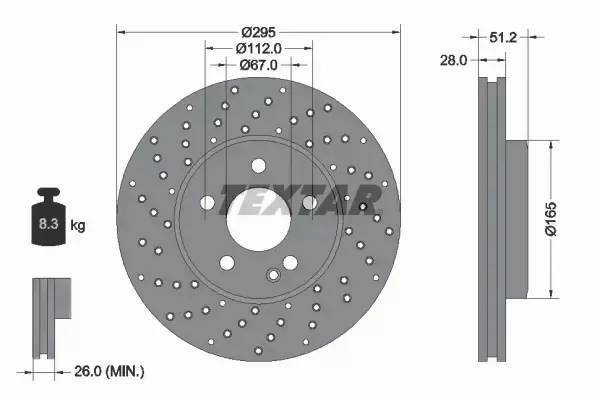 TEXTAR TARCZE+KLOCKI PRZÓD MERCEDES CLA C117 295MM 