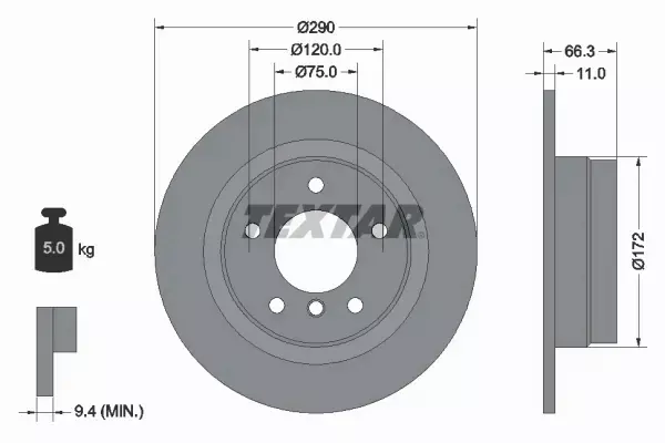 TEXTAR TARCZE+KLOCKI TYŁ BMW 1 F20 F21 F22 F23 