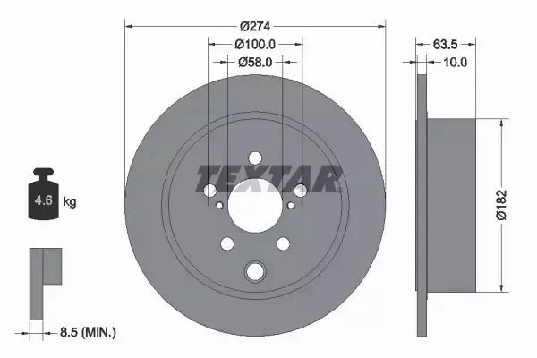 TEXTAR TARCZA HAMULCOWA 92262003 