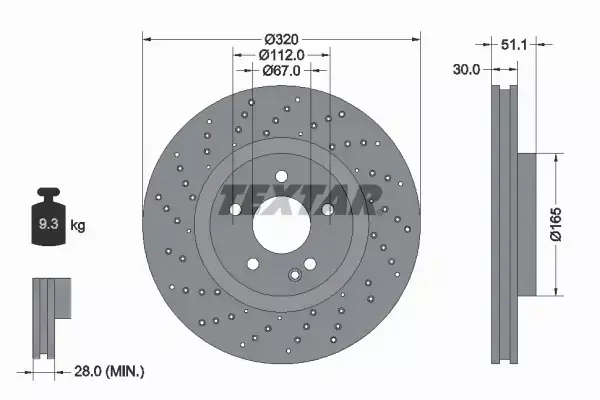 TEXTAR TARCZE+KLOCKI PRZÓD MERCEDES CLA C117 320MM 