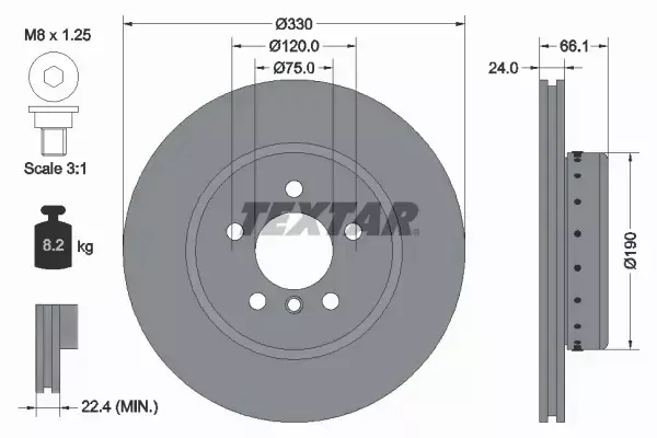 TEXTAR TARCZE+KLOCKI PRZÓD BMW 5 F10 F11 330MM 