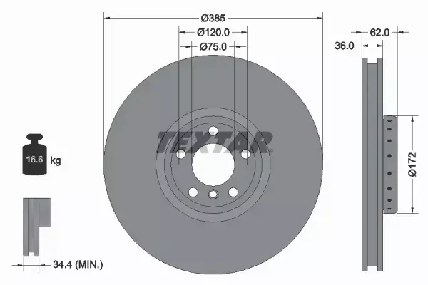 TEXTAR TARCZA HAMULCOWA 92266525 