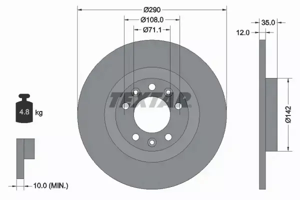 TEXTAR TARCZE+KLOCKI P+T PEUGEOT 308 II 304MM 