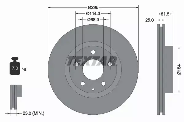 TEXTAR TARCZE+KLOCKI PRZÓD MAZDA 3 BM 295MM 