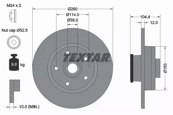 TEXTAR TARCZE+KLOCKI TYŁ FIAT TALENTO 280MM 