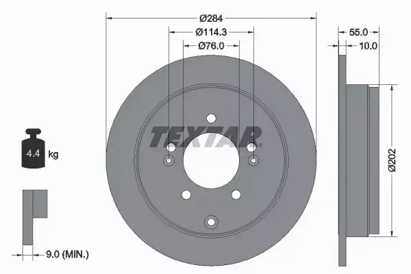 TEXTAR TARCZA HAMULCOWA 92271003 